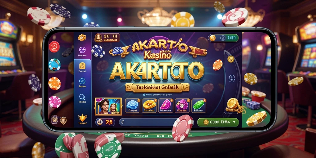 Screenshot gameplay AKARTOTO menampilkan suasana kasino yang mendebarkan.