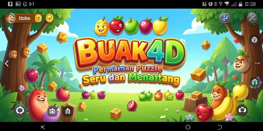 Tampilan gameplay seru dari BUAH4D dengan tantangan Puzzle.