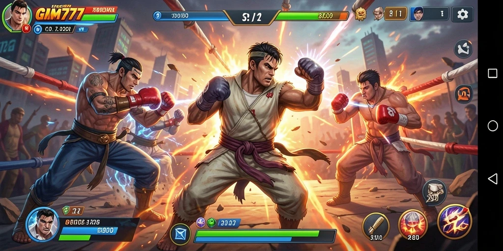 Gameplay GIM777 yang intens dan menantang di arena Fighting.