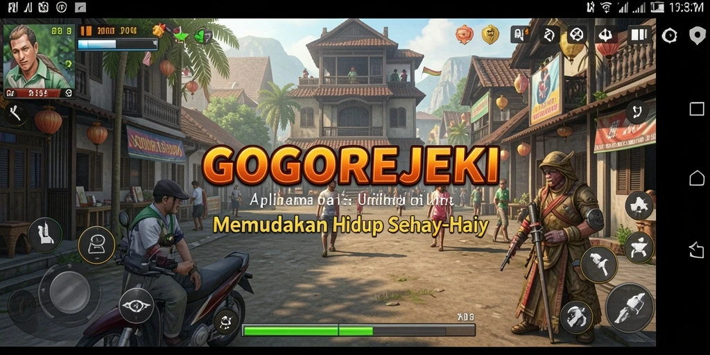Tampilan utama GOGOREJEKI dengan berbagai fitur Utility.