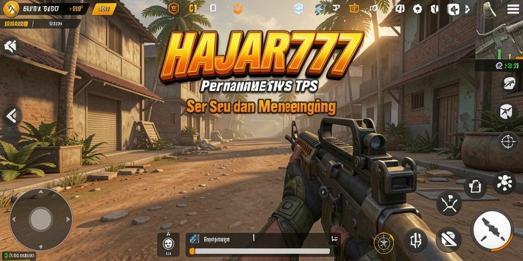 Tampilan gameplay seru HAJAR777 dengan aksi tembak-menembak.