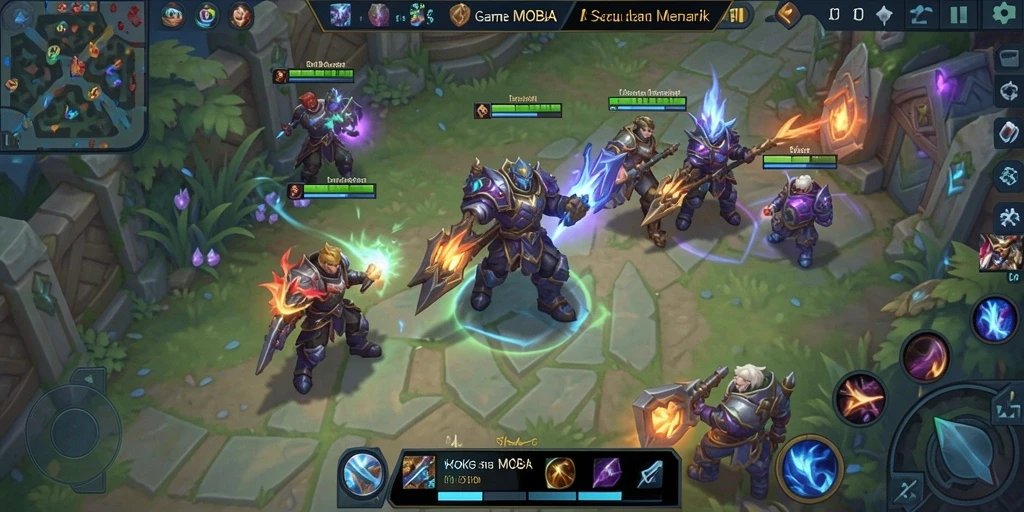 Screenshot gameplay HOKI65 menampilkan aksi seru di arena MOBA.