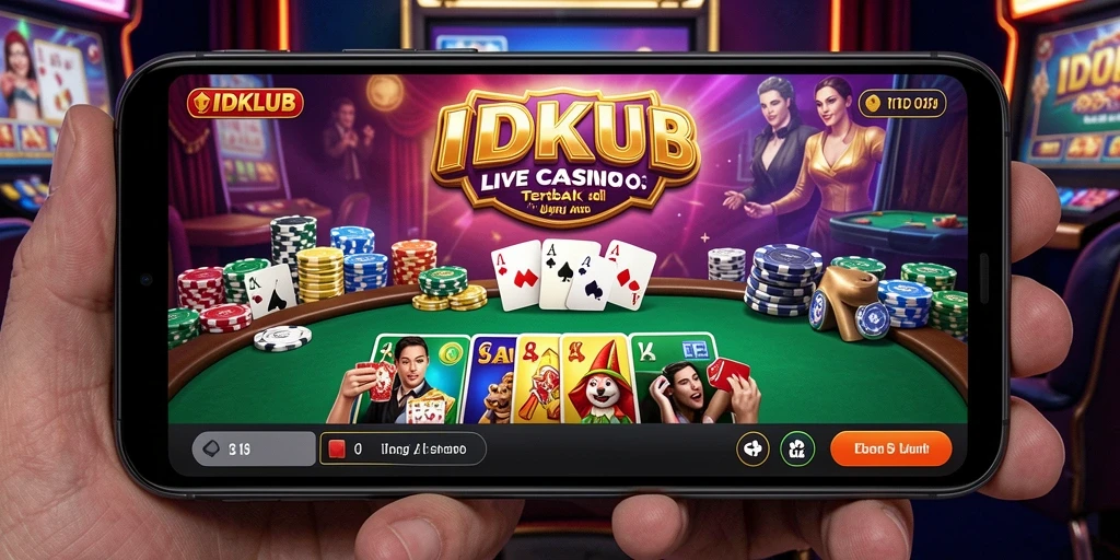 Screenshot gameplay Live Casino IDKLUB dengan dealer profesional.