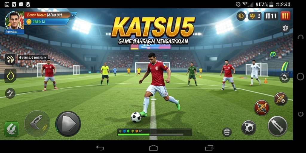 Tampilan gameplay KATSU5 menampilkan aksi olahraga yang seru.