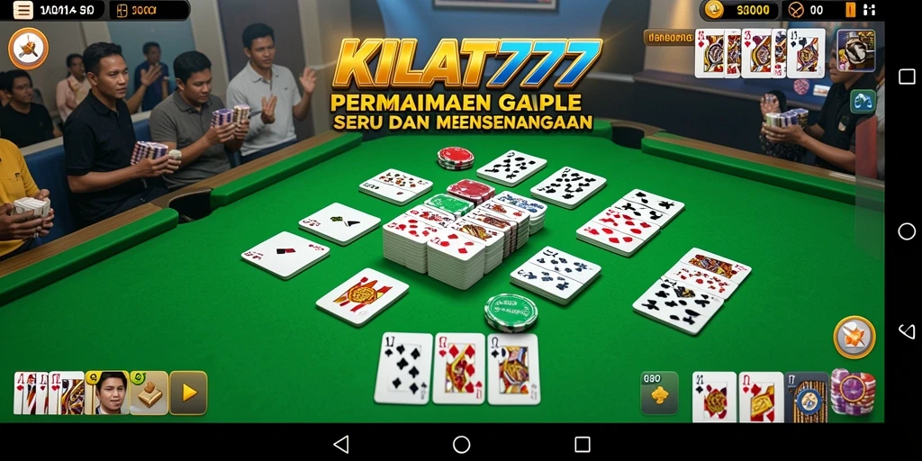 Tampilan gameplay seru KILAT777 saat bermain Gaple.