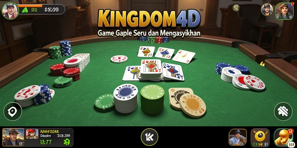 Tampilan screenshot KINGDOM4D menampilkan suasana permainan Gaple yang seru.