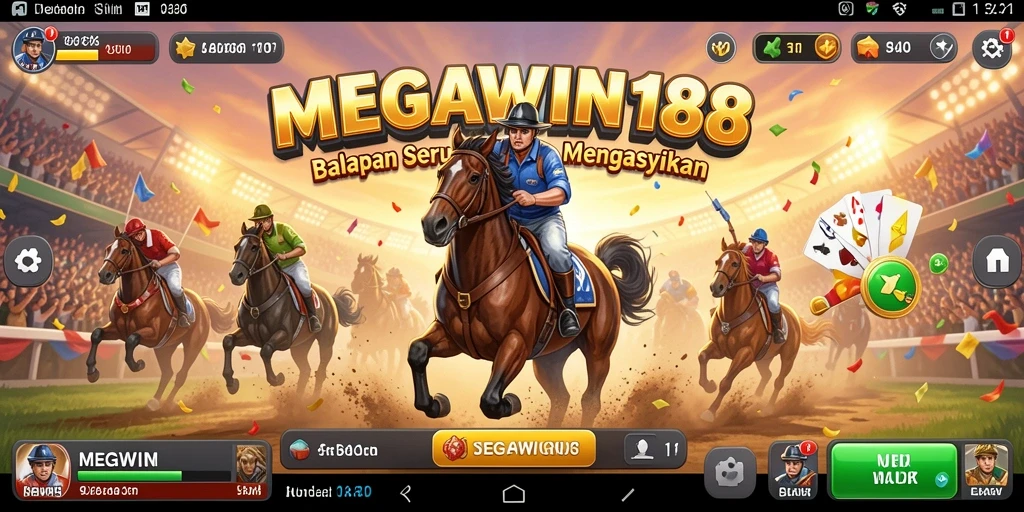 Tampilan utama gameplay balapan yang seru di MEGAWIN188.