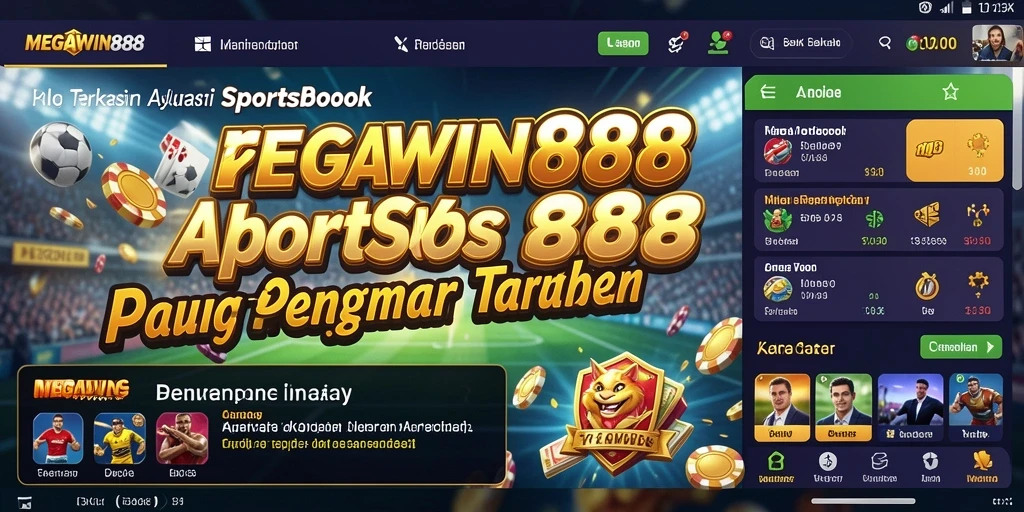 Screenshot utama MEGAWIN888 menampilkan antarmuka taruhan yang menarik.