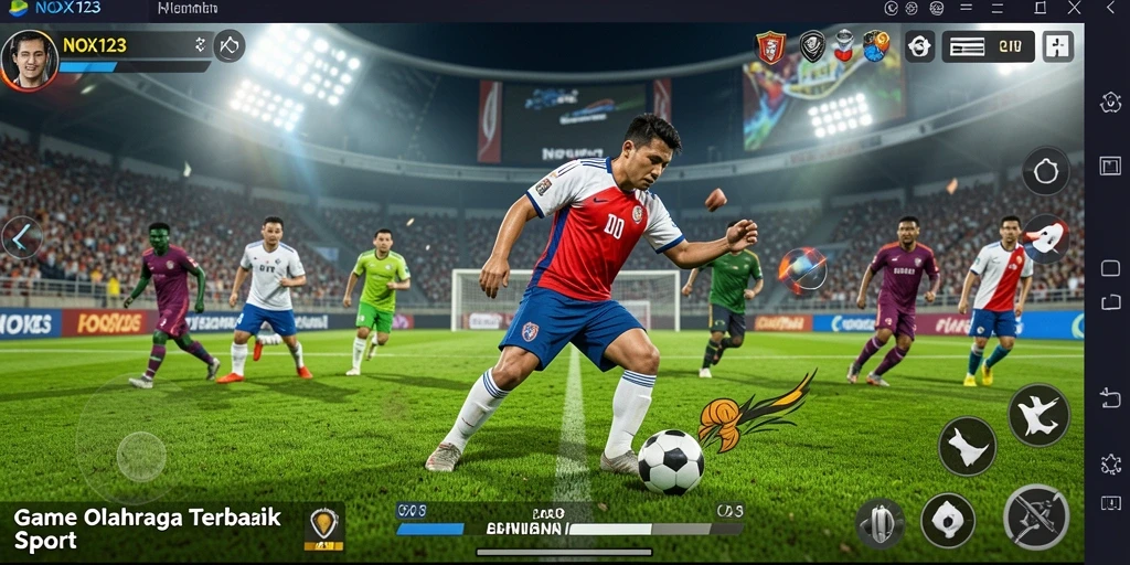 Tangkapan layar gameplay NOX123 yang mendebarkan dalam pertandingan olahraga.