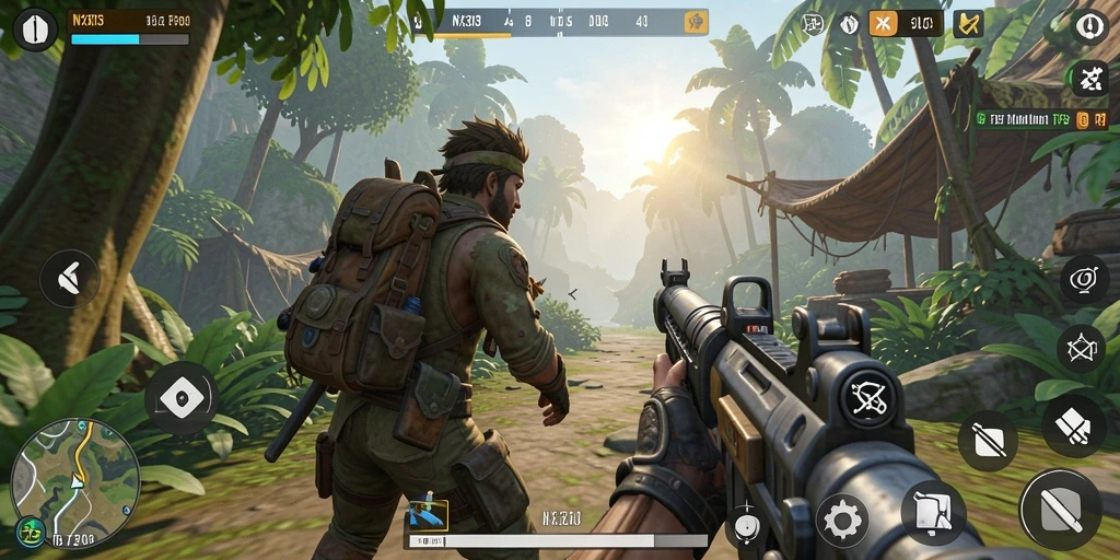 Tampilan gameplay seru dari NX303 di arena pertempuran.