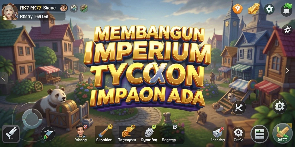 Screenshot utama RK77 menampilkan gameplay menakjubkan saat membangun bisnis.