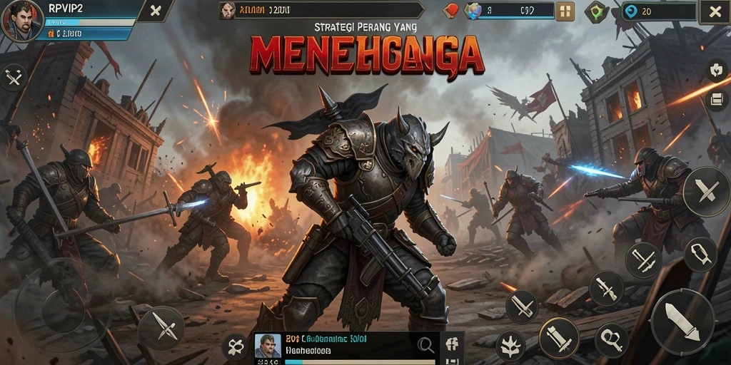Screenshot gameplay RPVIP2 menampilkan pertempuran strategis yang intens.